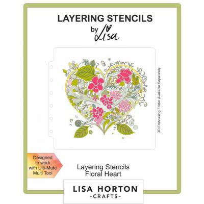 Lisa Horton Crafts Layering Stencils - Floral Heart